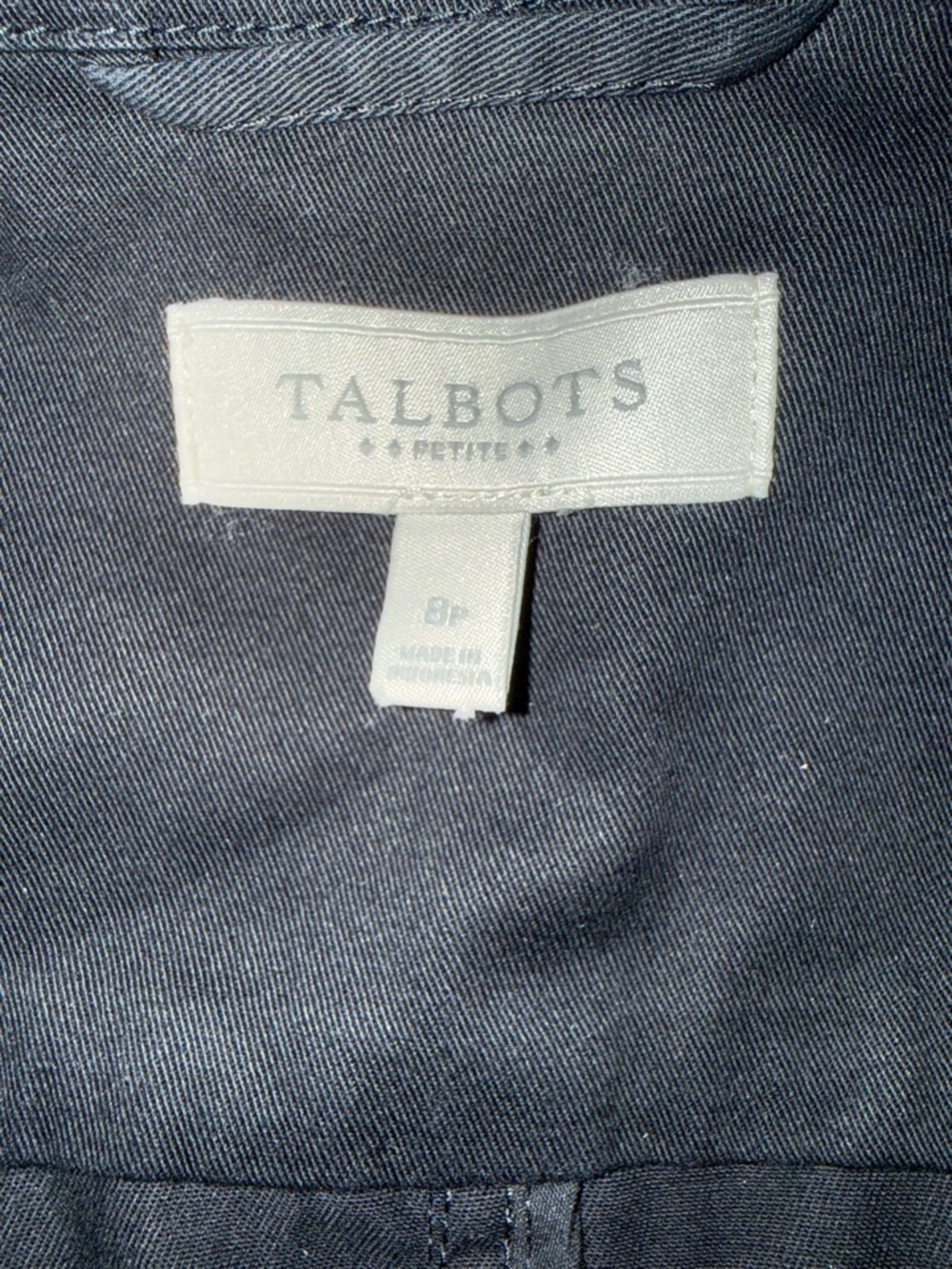 Talbots Black Denim Utility Jacket Gold Snap Button 100% Cotton NWOT Petite 8 - Picture 9 of 10